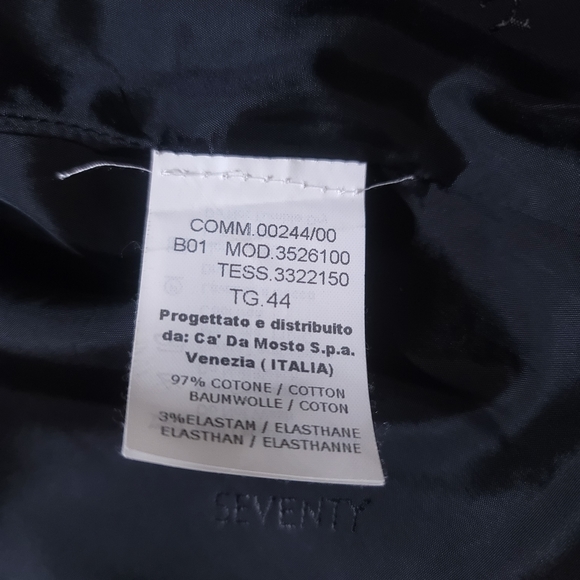 SEVENTY Italian Single Breasted Black Blazer TG 44 - Picture 9 of 9